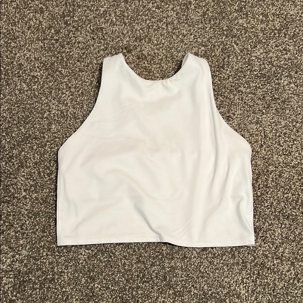 Athleta White Workout Crop Top, Size XS